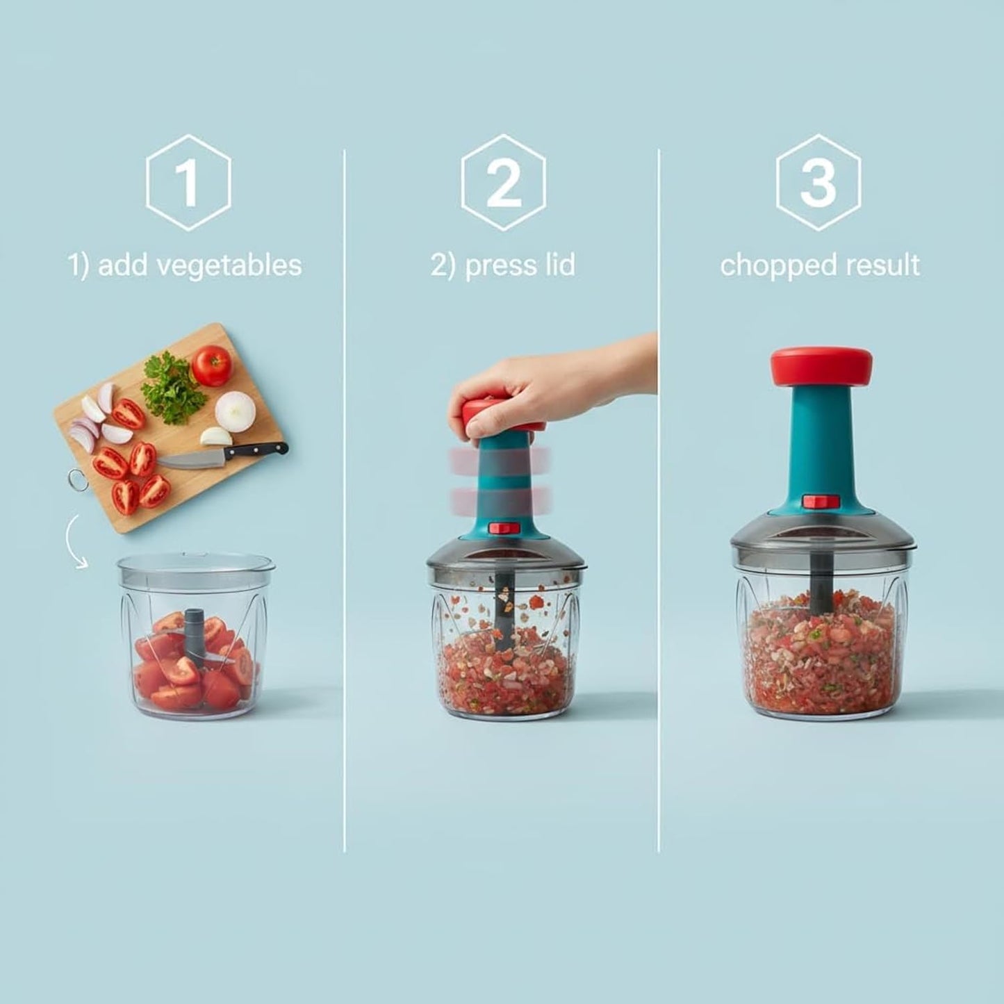 Push & Chop Mate Manual Press Vegetable Chopper & Dicer | 20% OFF + Free Shipping