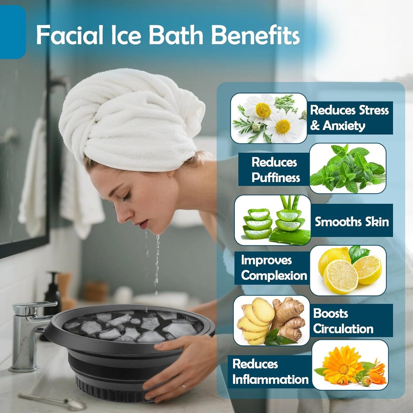 Foldable Ice Face Bowl for Skin Sculpting & Cold Therapy | Free Shipping & COD