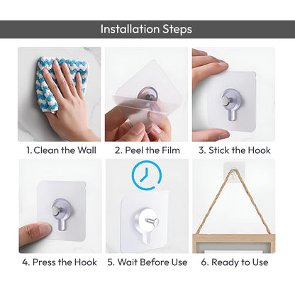 Self Adhesive Heavy Duty Wall Hooks (Pack of 10) | Get Free Shipping + COD